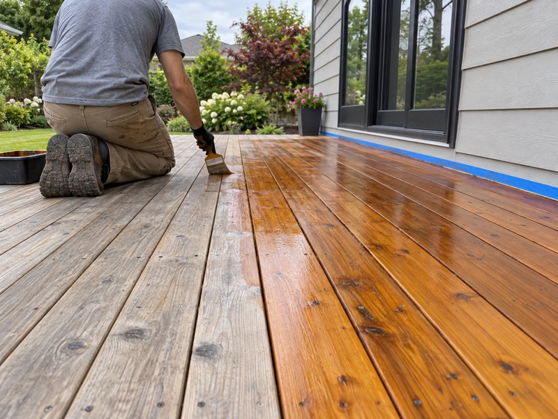 Deck staining